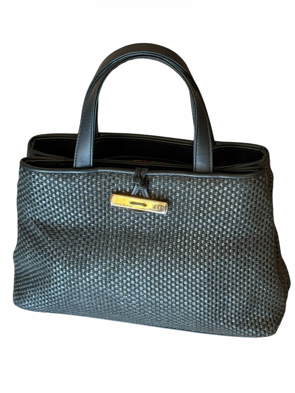 Vintage Liz Claiborne ladies black satchel handbag purse